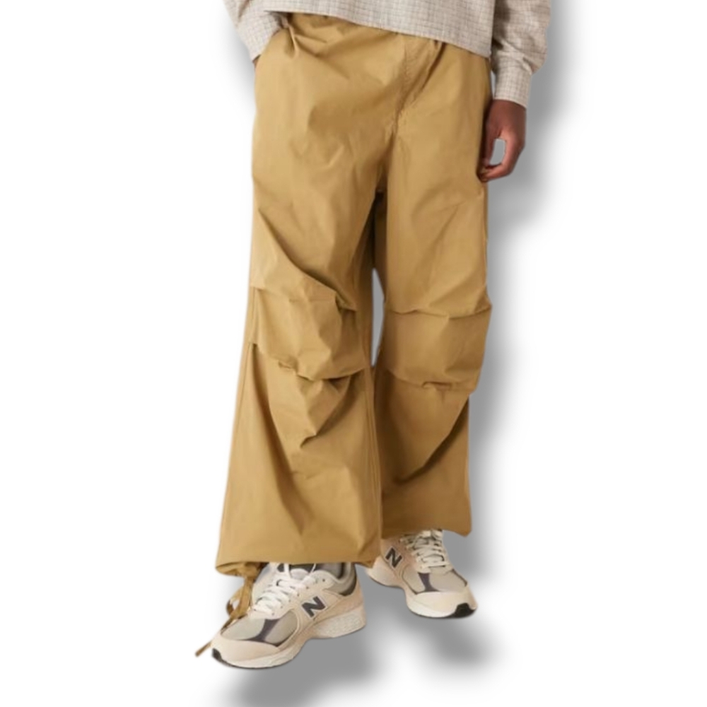 ASOS DESIGN extreme baggy balloon parachute trousers in beige